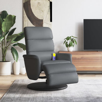 Relaxstoel – Fauteuil – Lounge Stoel – Draaifauteuil – Verstelbare Stoel – Grijs – 360° Draaibaar – Kunstleren Bekleding