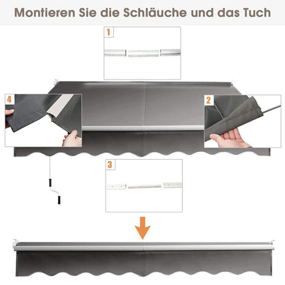 Uitschuifbare Zonwering – Terraszonwering – Balkonzonwering – Markies – Schaduwdoek – Aluminium Frame – Verstelbare Hoek 40-100° – Water- en UV-Bestendig