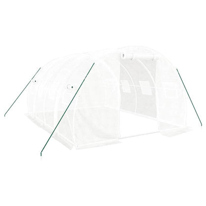 Large 12m² Steel Frame Greenhouse with White Panels - Heavy-Duty Outdoor Greenhouse Suitable for Year-Round Plant, Easy Assembly, Durable &, Ideal for Gardens, Hobbyists & Commercial Use