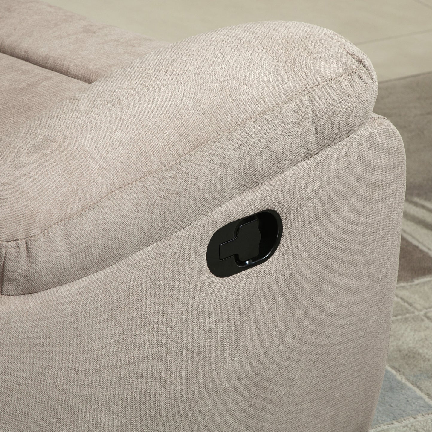 Relaxfauteuil – Fauteuil – Loungestoel – Slaapstoel – Tv-stoel – Ergonomisch Design – Linnen Bekleding Beige – Met Metalen Onderstel – 93 x 88 x 102 cm