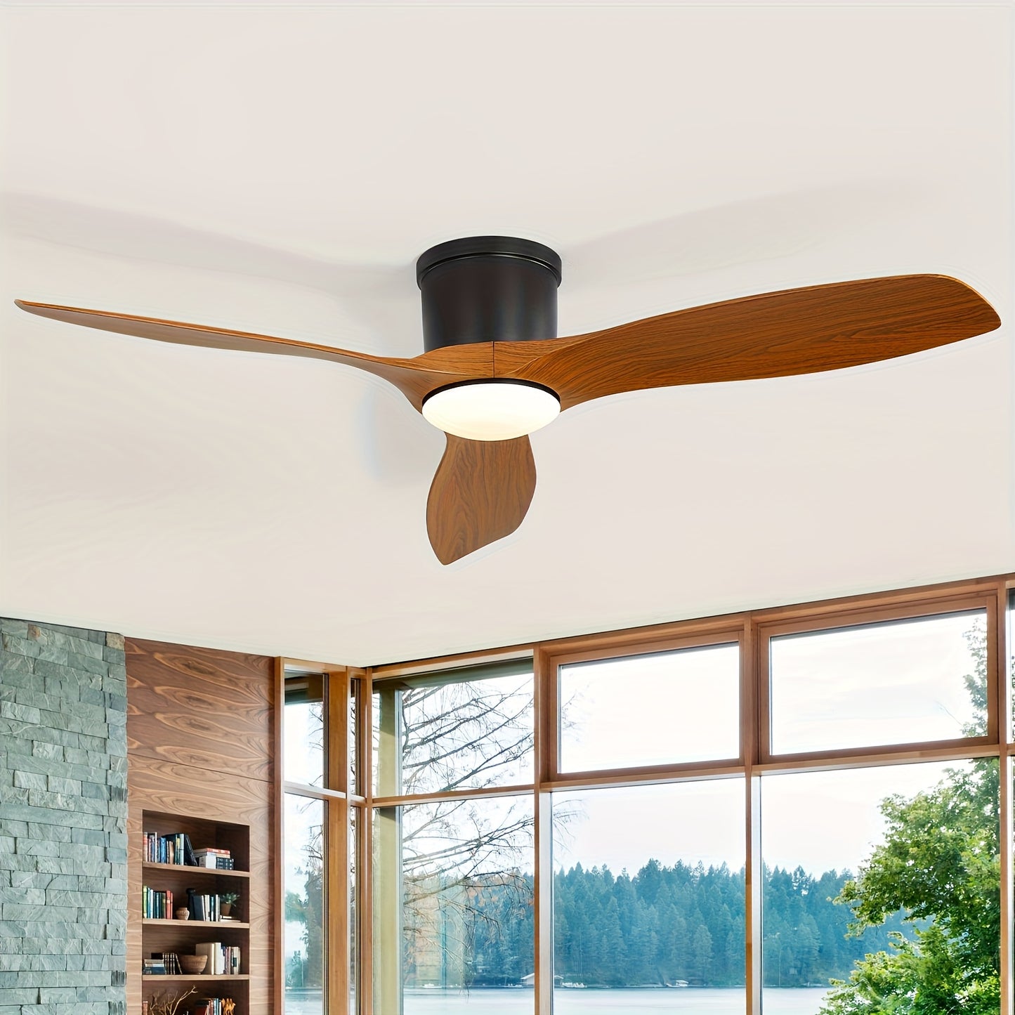 Plafondventilator – Ventilator met Verlichting – Plafondlamp Ventilator – Plafonniere – Smart Ventilator – 132 cm – 18W Dimbaar – 6 Snelheden Omkeerbare Motor – Afstandsbediening