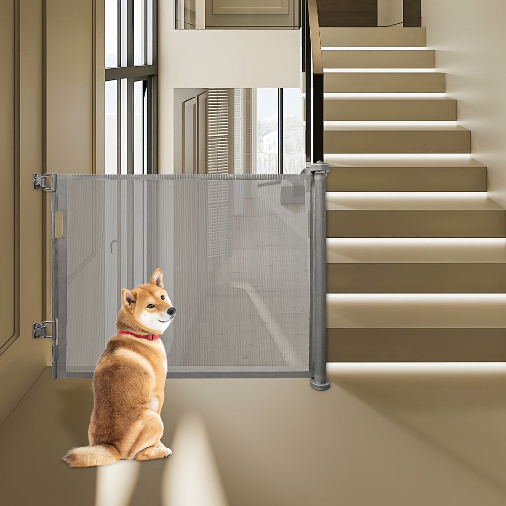 Extendable Pet Gate 86x150cm, ABS Adjustable Cat Fence with Safety Lock, Wide Safety Barrier for Doors, Stairs, Indoor Use for Cats, Small Dogs, Rabbits, Pet Gate Indoor, Tall Pet Gate