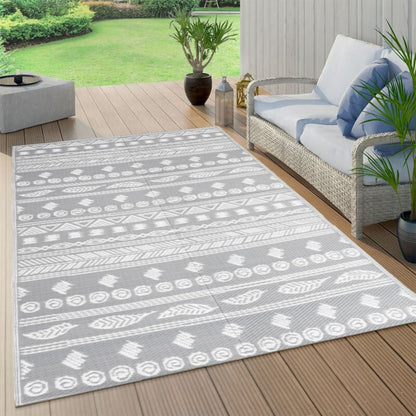 Buitenkleed – Tuinkleed – Buitentapijt – Balkonkleed – Vloerkleed – Weerbestendig – 120x180 cm – Duurzaam polypropyleen – Geometrisch patroon – Makkelijk schoon te maken – Handwas