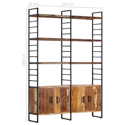 Boekenkast – Boekplank – Opbergkast – Bibliotheekmeubel – Vitrinekast – Massief Gerecycled Acaciahout – Industrieel Gepoedercoat IJzeren Frame