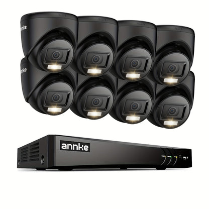 Beveiligingssysteem 8-kanaals – CCTV Camera Set – Surveillance Camera – Bewakingscamera – CCTV Beveiliging – 8 x 1080P Full HD – AI Mens- en Voertuigdetectie met Nachtzicht 20m