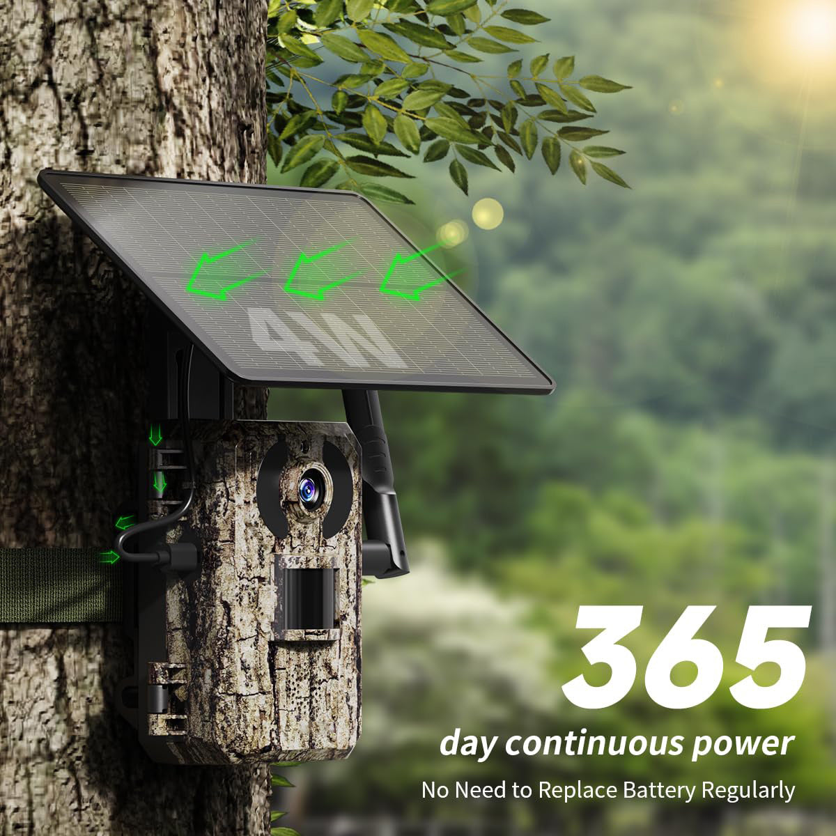4G Wildcamera – Zonne Wildcamera – Buitenbeveiliging – Natuurcamera – 2.7K Video – Nachtzicht – Bewegingssensor - set van 3 Stuks