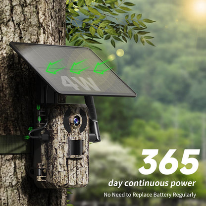 4G Wildcamera – Zonne Wildcamera – Buitenbeveiliging – Natuurcamera – 2.7K Video – Nachtzicht – Bewegingssensor - set van 3 Stuks