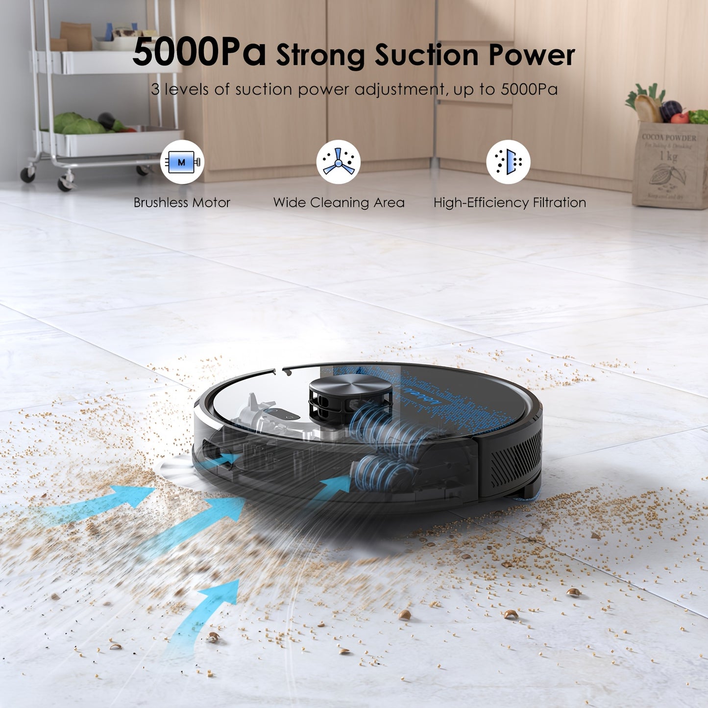 Robotstofzuiger – Robotstofzuiger Met Zelfledigende Basis – Robotstofzuiger En Dweilrobot – Geautomatiseerde Stofzuiger – Dweilmachine – 3-in-1 Reiniging – 4500 Pa Zuigkracht