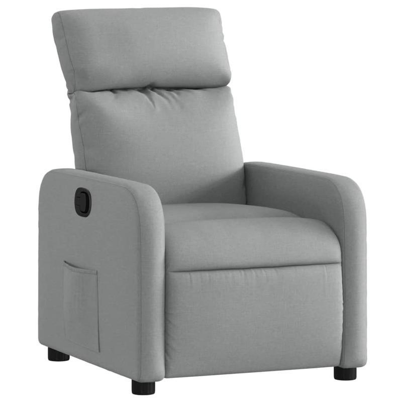 Loungebank – Fauteuil – Lounge Stoel – Relaxstoel – Zitzak – Lichtgrijs – Stevig MDF Frame – Handmatig Verstelbare Rugleuning