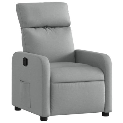 Loungebank – Fauteuil – Lounge Stoel – Relaxstoel – Zitzak – Lichtgrijs – Stevig MDF Frame – Handmatig Verstelbare Rugleuning