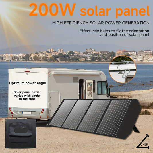 Draagbaar Zonnepaneel – Vouwbaar Zonnepaneel – Opvouwbaar Zonnepaneel – Mobiel Zonnepaneel – 200W Vermogen – Weerbestendig ETFE Oppervlak