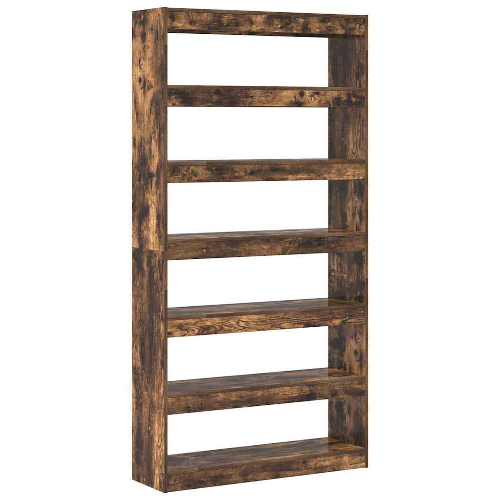 Wandplank – Boekenplank – Muurplank – Opbergplank – Displayplank – 6 Lagen – Smoked Oak Hout – Ruimtebesparend & Stevig