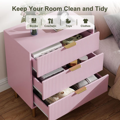 Ladekast – Commode – Opbergkast – Ladenkast – Roze Ladekast – 6 Ruime Laden – Duurzaam Hardhout