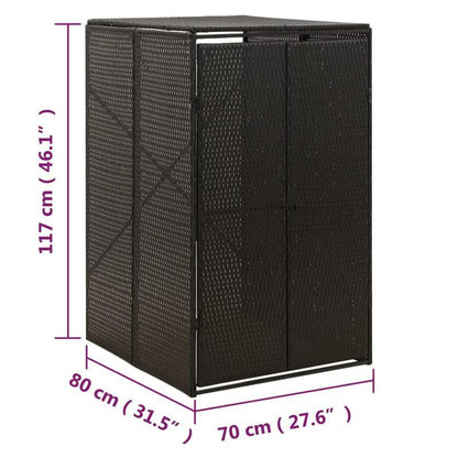 Prullenbak – Afvalbak – Vuilnisbak – Afvalemmer – Pedaalemmer – Zwarte Deksel – 70x80x117 cm – Metaal Met Polyrattan