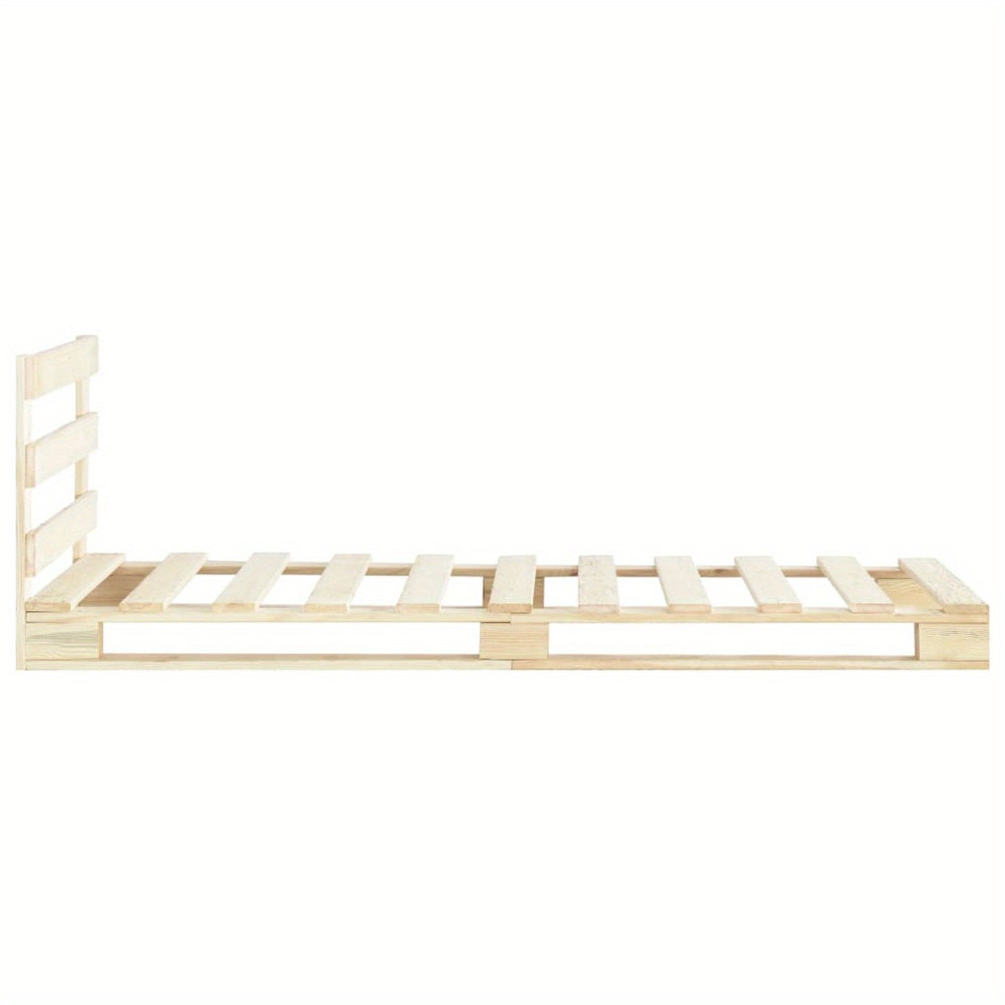 Massief Houten Bed – Bedframe – Eenpersoonsbed – Slaapkamerbed – Stevig Bed – 200x90x65 cm – Met Hoofdbord – Massief Dennenhout