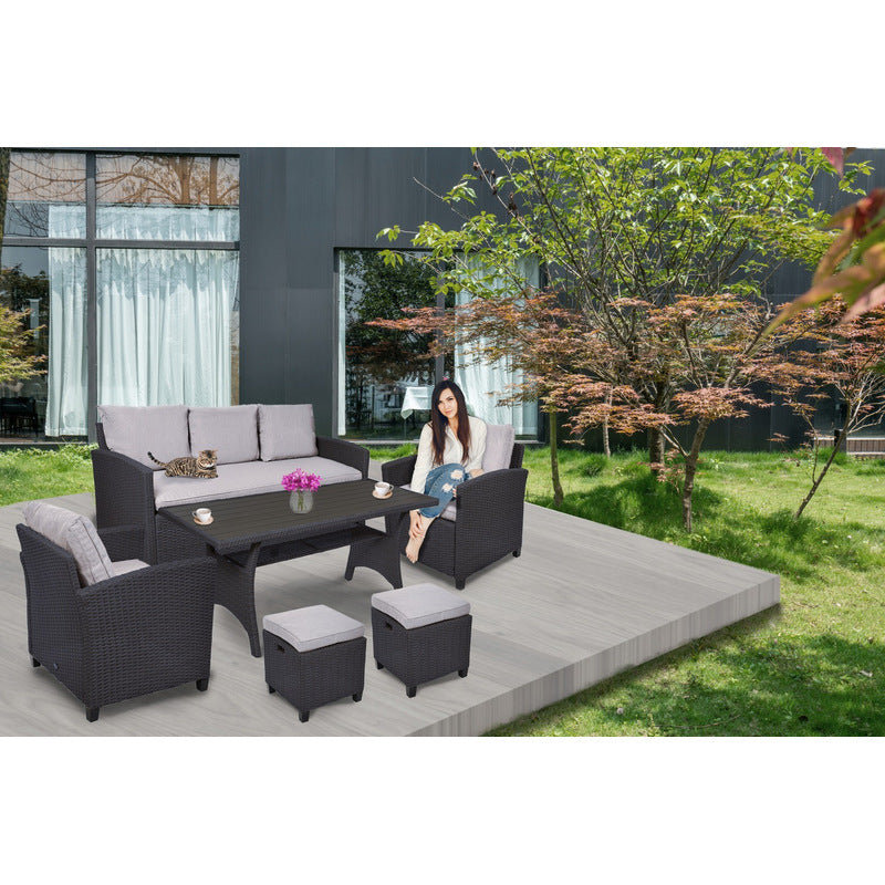 TECHNORATTAN Garden Furniture Set, Table, Sofa, Armchair, MILANO Relaxation Set