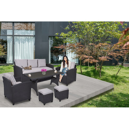 TECHNORATTAN Garden Furniture Set, Table, Sofa, Armchair, MILANO Relaxation Set