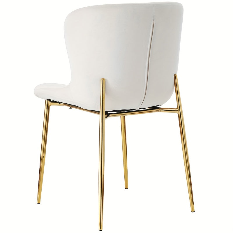 Eetkamerstoel – Moderne Stoel – Keukenstoel – Witte Metaalstoel – Designstoel – Set Van 4 – Stevig Metalen Frame – Dikke Kussens Voor Comfort