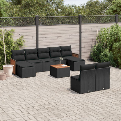 Loungeset – Loungesets – Tuinset – Tuinmeubel – Loungemeubel – Zwarte Loungeset Met Tafel – Weerbestendig PE-Rattan – Incl. Waterdichte Opbergruimte