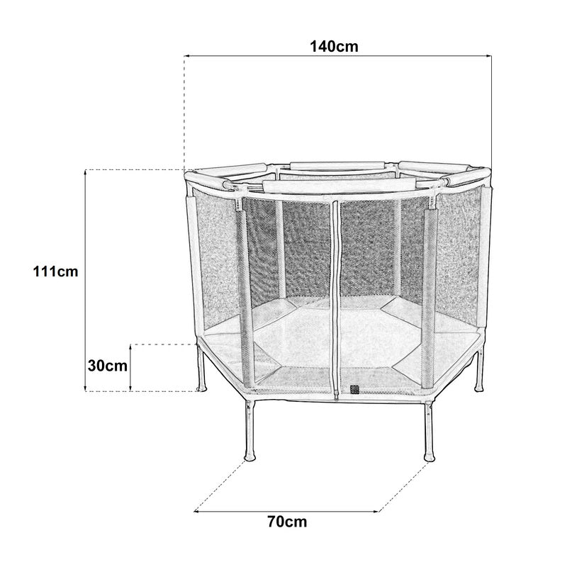 Trampoline – Springkussen – Speeltoestel – Jumpmat – Mini Trampoline – 140 cm Diameter – UV- en Waterbestendig