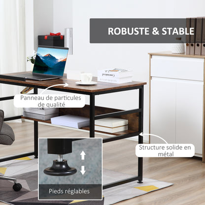 Industriële Bureautafel – Bureau – Werktafel – Computerbureau – Tekentafel – Rustiek Bruin – Kantelbaar Werkblad – Handige Opbergruimte