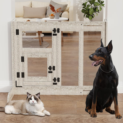 Dog Gate, Dog Fence, 80cm Tall, Extends Up To 100cm Wide, Safety Gate For Doorways, Stairs, Hallways, Indoor/Outdoor