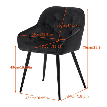 Eetkamerstoelen – Stoelen – Kuipstoelen – Woonkamerstoelen – Keukenstoelen – Velvet Bekleding – Dik Gewatteerd – Met Armleuning – Met Metalen Onderstel – Grijs