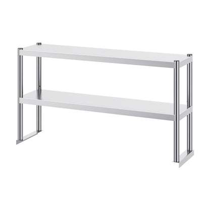 Keukenkastrek – Keukenkast Organizer – Werktafel Opzetrek – RVS Opbergrek – Dubbele Verstelbare Planken – 183x61 cm Hoogwaardige Roestvrijstalen Constructie