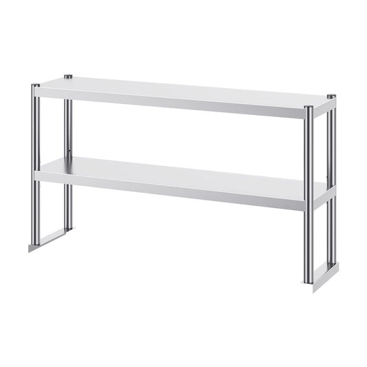 Keukenkastrek – Keukenkast Organizer – Werktafel Opzetrek – RVS Opbergrek – Dubbele Verstelbare Planken – 183x61 cm Hoogwaardige Roestvrijstalen Constructie