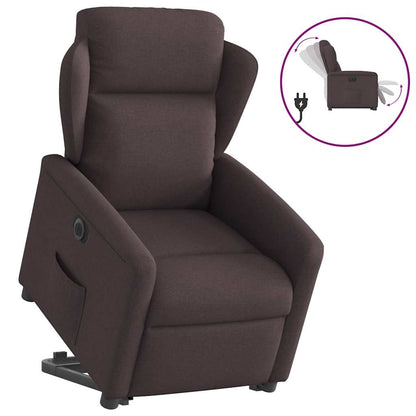 Elektrisch Verstelbare Sta-op Fauteuil – Relaxstoel – Senior Fauteuil – Opsta Stoel – Verstelbare Stoel – Elektrische Sta-op Functie – Ademend Stoffen Bekleding Donkerbruin