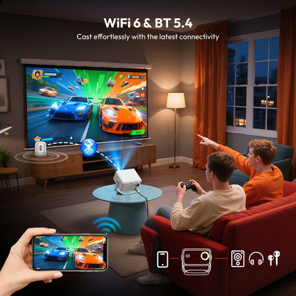 Beamer – Projector – Mini Beamer – Smart Projector – Full HD – 700 ANSI Lumen – WiFi 6 & Draagbaar