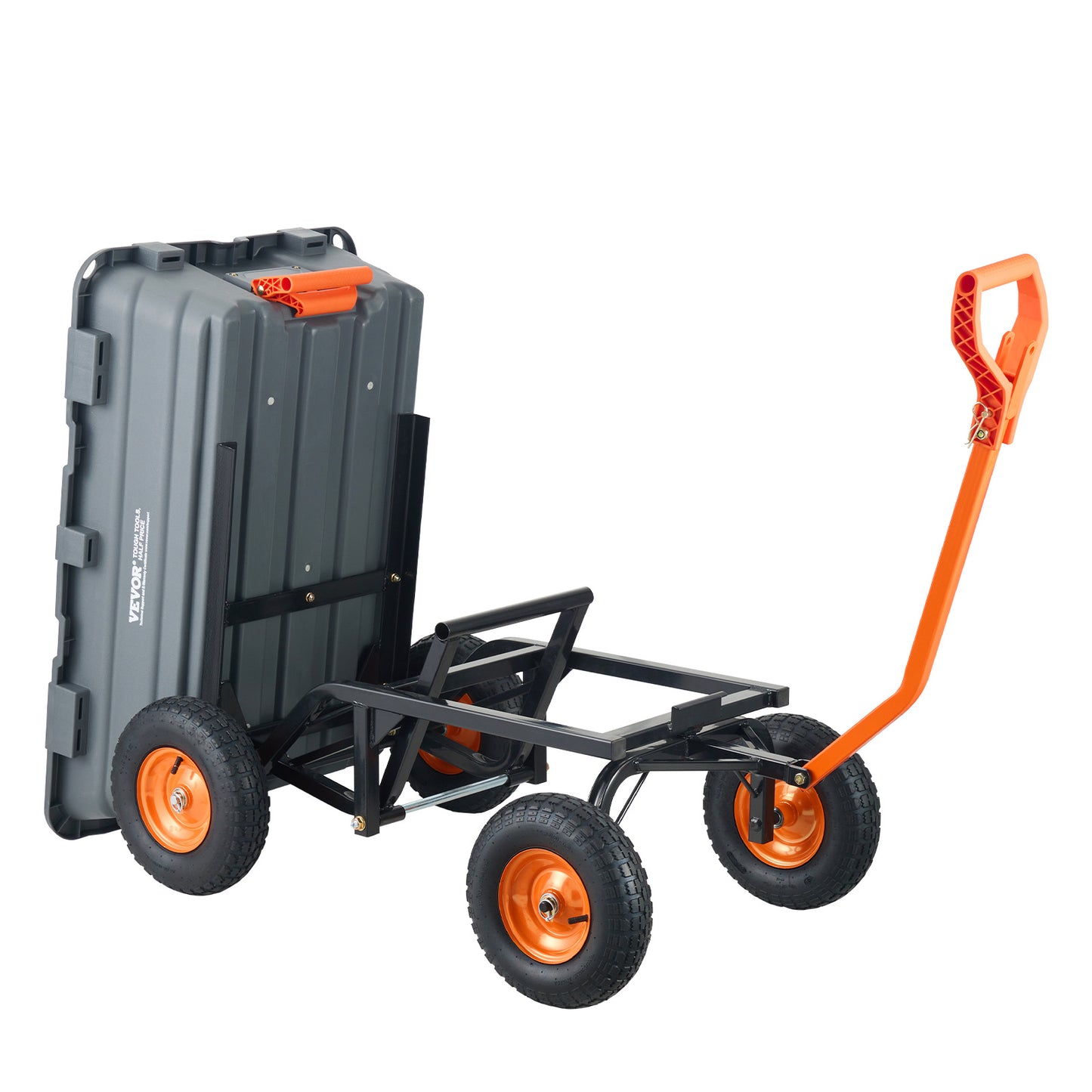 Tuinwagen – Kruiwagen – Transportkar – Bakwagen – Multikar – Hoge Draagkracht Tot 680 kg – 2-in-1 Multifunctionele Handgreep Met 13 Inch Rubberbanden