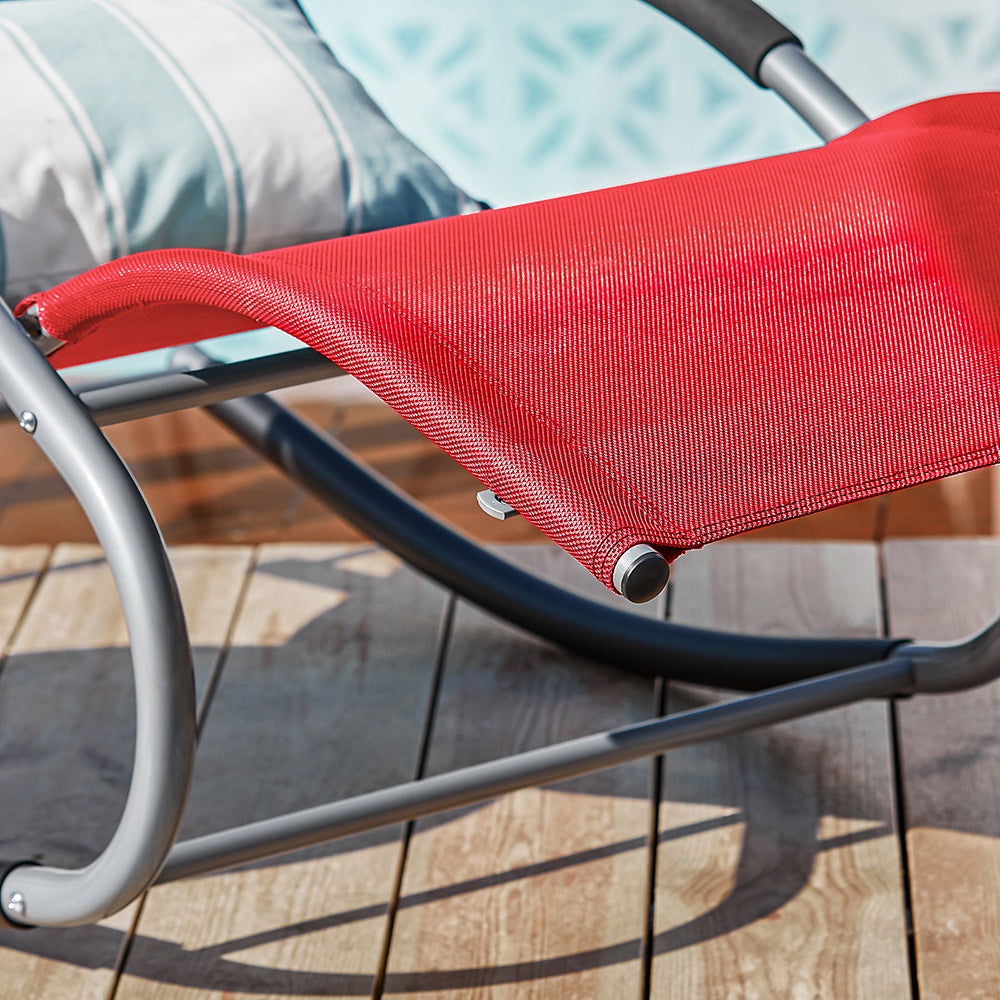 Buitenligstoel Set – Ligstoel – Tuinstoel – Loungestoel – Zonnebed – Metalen Frame – Ademend Materiaal