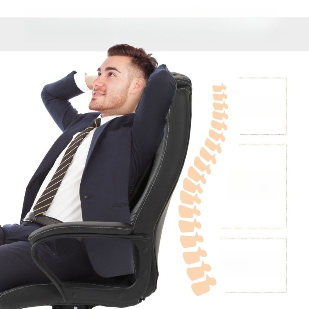 Bureaustoel – Ergonomische Stoel – Office Chair – Gamerstoel – Bureaukruk – Verstelbare Hoogte – Lendensteun & Hoofdsteun – Stevig Metaal Frame – Vijfwielige Draaivoet – Gevoerde Armleuningen – Zwart