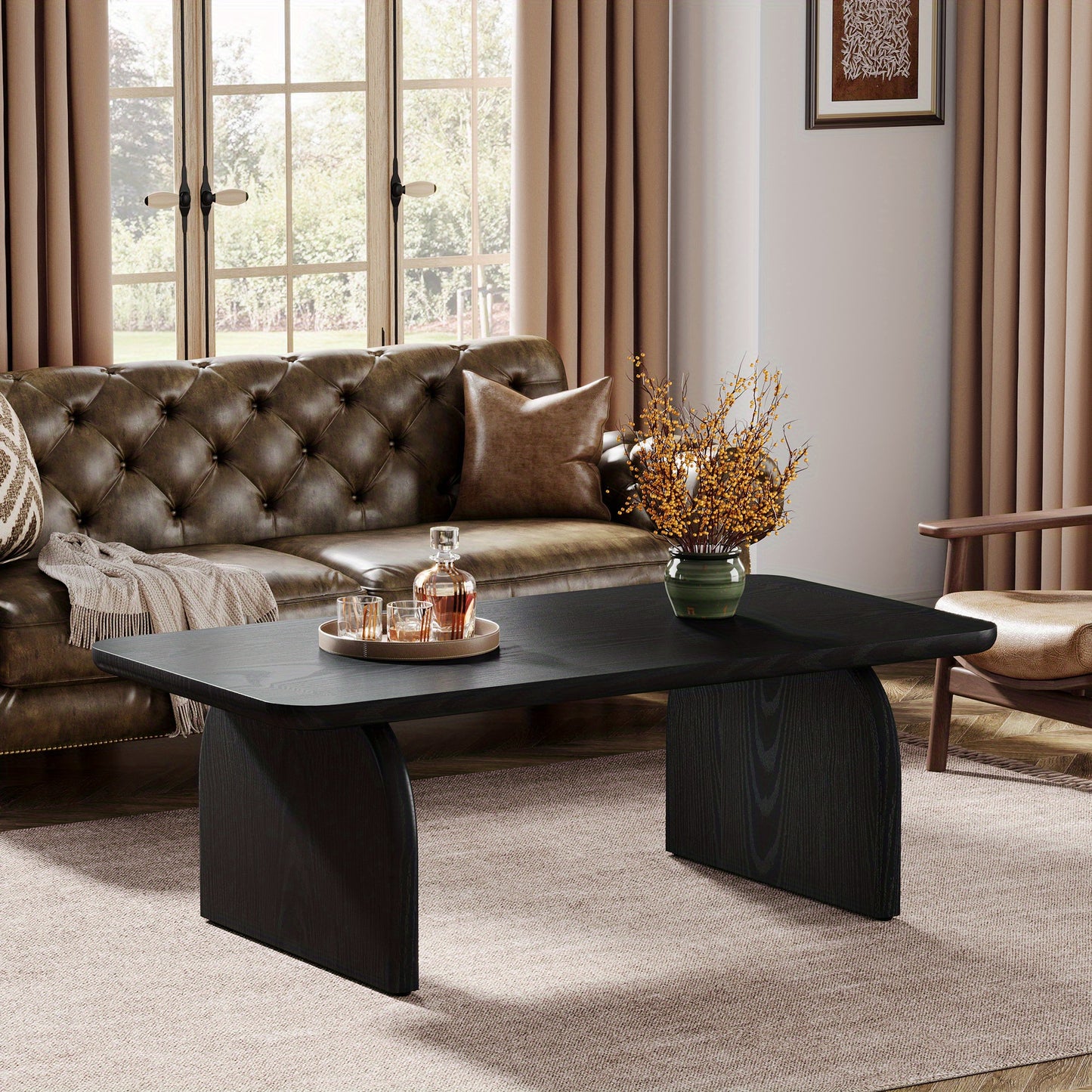 Salontafel – Woonkamertafel – Koffietafel – Bijzettafel – Tafel – Ruimtebesparend Design – Stevige Houtconstructie – 47 Inch – Rustieke Bruine Afwerking