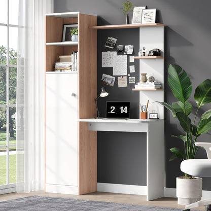 Bureau – Werkplek – Bureautafel – Computerbureau – Kantoormeubel – Metalen Sta Bureau – Met Opbergruimte en Boekenkast – Duurzaam en Ruimtebesparend – Modern Design Zonder Hout