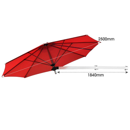 Muurparasol – Wandparasol – Balkonparasol – Zonnescherm – Terrasparasol – Aluminium Frame – Ø 250 cm Rode Parasol