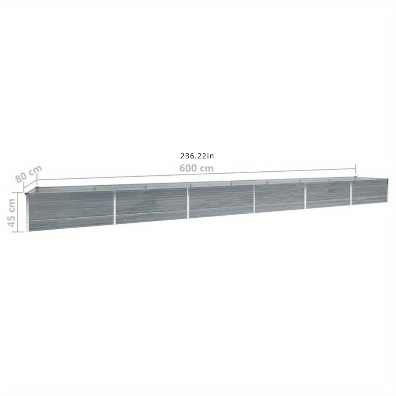 Verhoogde Plantenbak – Tuinbak – Bloembak – Plantenbak – Moestuinbak – Gegalvaniseerd Staal – 600x80x45 cm – Weerbestendig – Snelle Montage