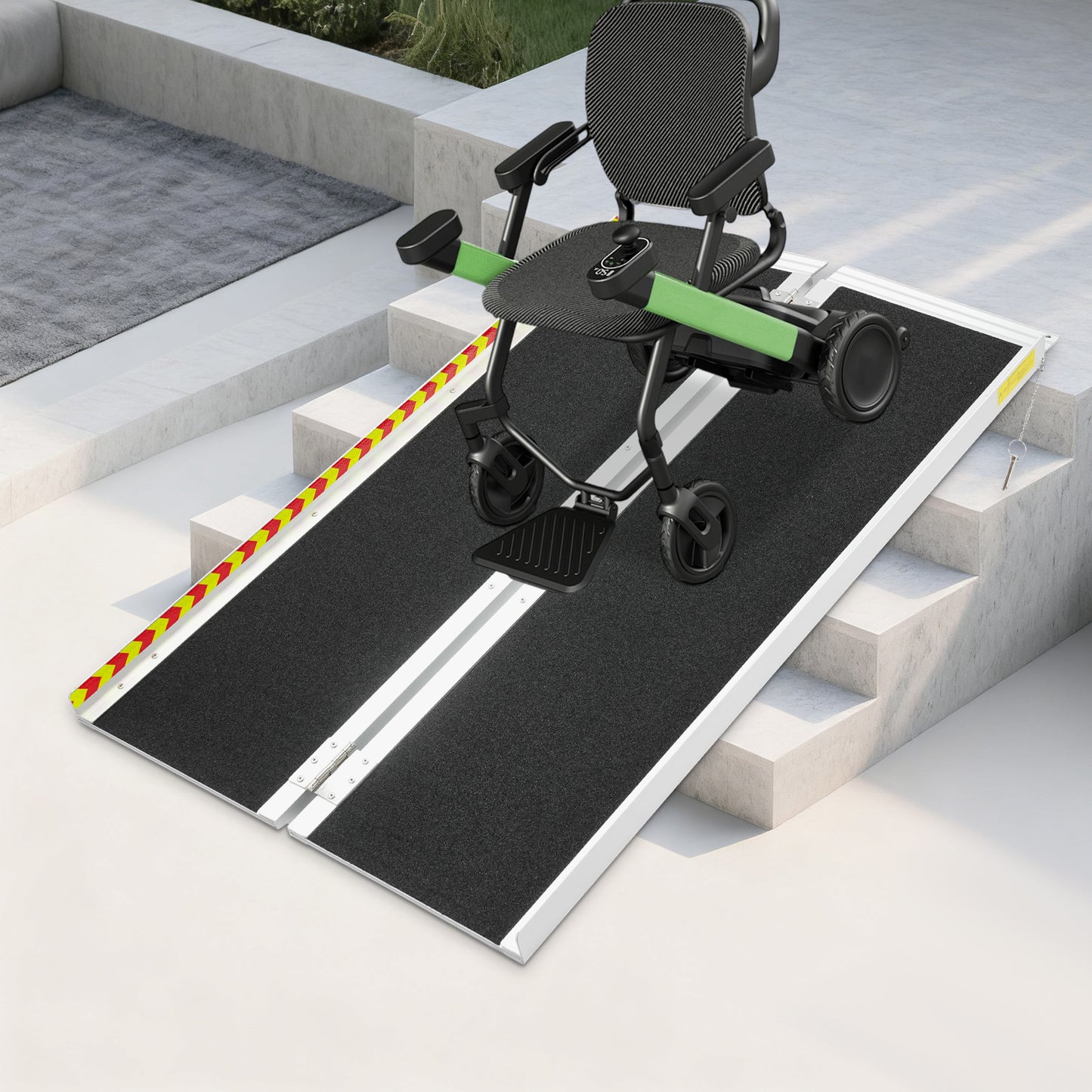 121.92cm Portable Ramp | Folding Handicap Ramp with Handle for Steps/Stairs/Scooter, Aluminum Alloy by NaMaSyo