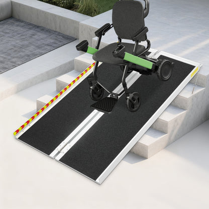 121.92cm Portable Ramp | Folding Handicap Ramp with Handle for Steps/Stairs/Scooter, Aluminum Alloy by NaMaSyo