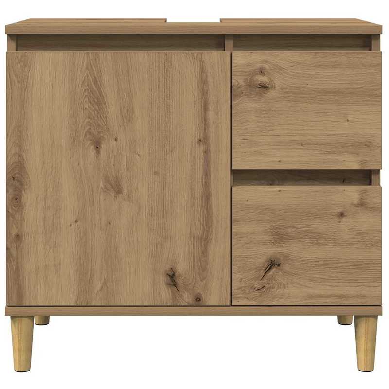 Waskastje – Onderkast – Badkamerkast – Opbergkast – Kast Voor Wastafel – Artisan Eikenhout – Compact 65x33x60 cm – Ruimtebesparend Ontwerp – Modern Minimalistisch