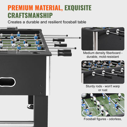 Tafelvoetbalspel – Voetbaltafel – Tafelvoetbal – Voetbalspel – Speltafel – 55 Inch Grootte – MDF & Metalen Frame