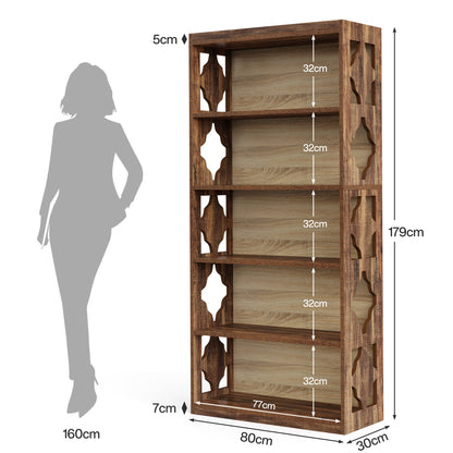 Sidetable – Haltafel – Wandtafel – Consoletafel – Dressoir – Rustiek Houten Design – 6 Kubusvormige Vakken – Ruim 160x30x80 cm