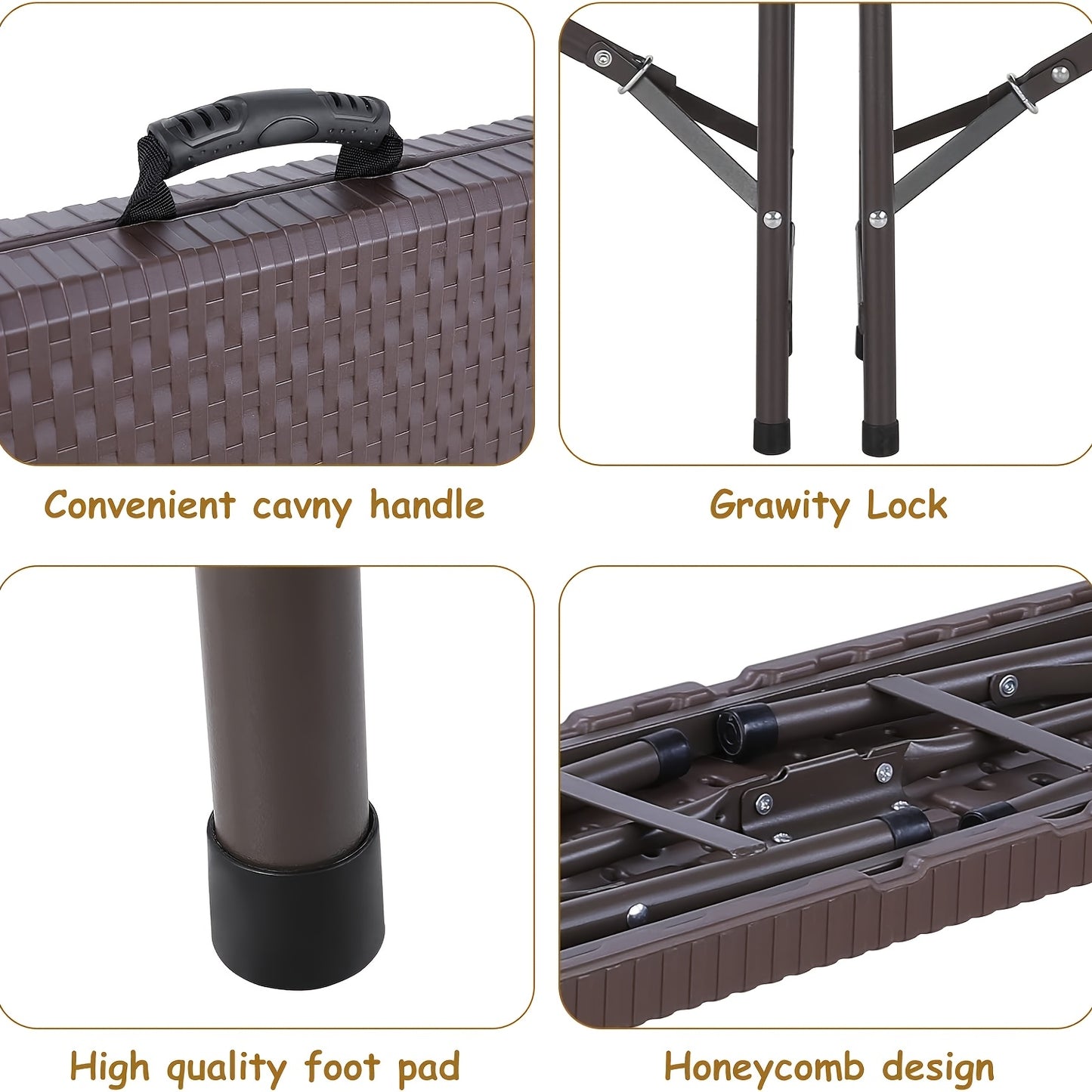2pcs Folding Camping Bench, Foldable Garden Benches with Carrying Handle, Folding Bench Set Of 2, 183cm Outdoor Bench, Load Capacity Up to 500kg, for Picnic, Camping, Party