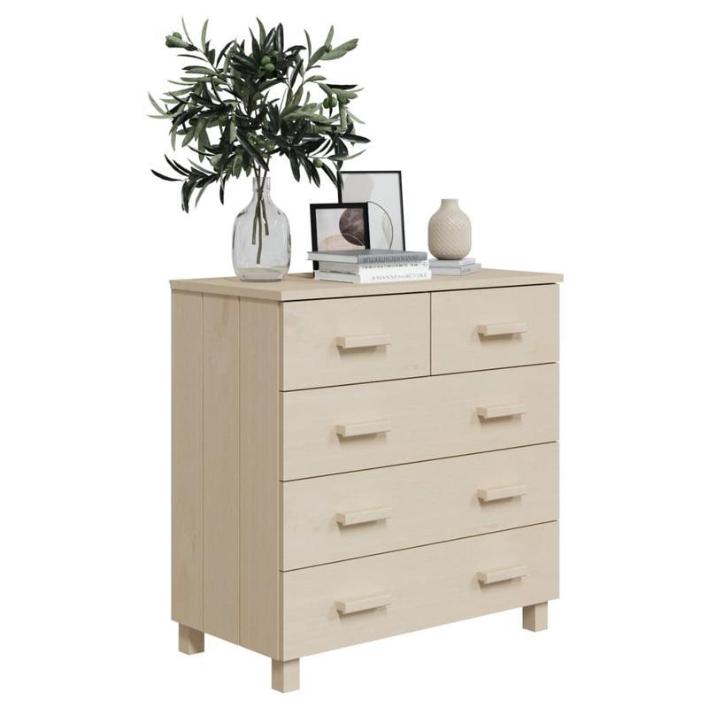 Sideboard HAMAR 79x40x80cm solid pine wood honey brown