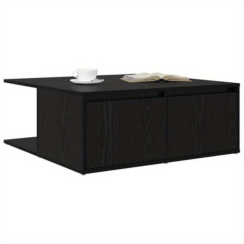 Coffee table met lade met opslag Black Oak 80 x 80 x 31cm Edited Wood Removable, suitable for indoor use and suitable for all seasons