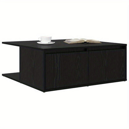 Coffee table met lade met opslag Black Oak 80 x 80 x 31cm Edited Wood Removable, suitable for indoor use and suitable for all seasons