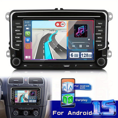 Android 15 Autoradio – Multimedia Systeem – Inbouw Radio – Carplay Unit – Navigatie Systeem – 7 Inch Touchscreen – 6GB RAM 128GB Opslag