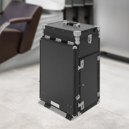 Heavy-Duty Rolling Manicure Table with Folding - Professional Makeup & Embroidery Trolley, Portable Cosmetic Case W/Spacious & Storage Organizer, Heavy-Resistant ABS/ Frame for Artists, Salons, Travel