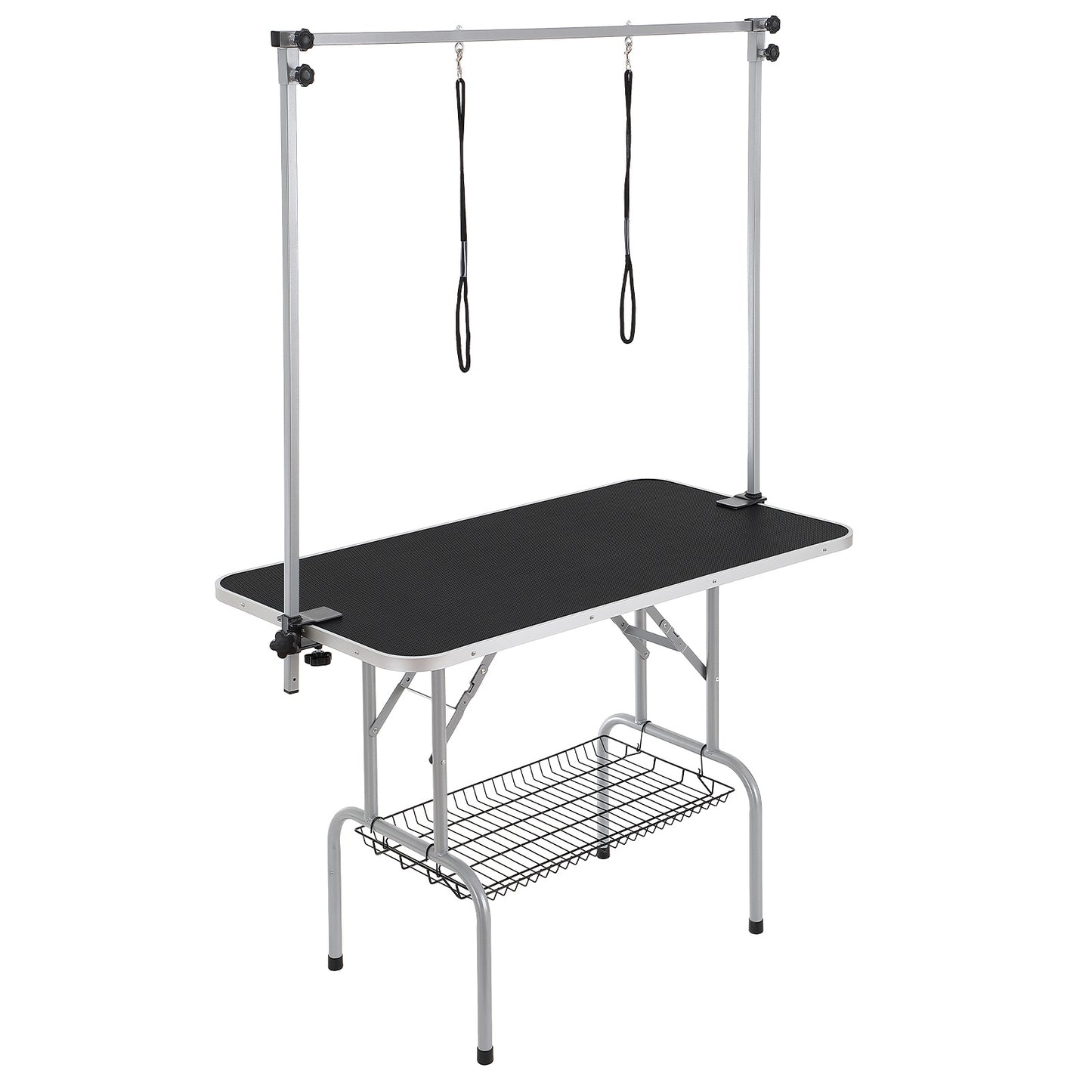 Hondentafel – Trimtafel – Verzorgingstafel – Kaptafel – Hondentrimtafel – Roestvrij Staal – Inklapbaar & Verstelbaar Opbergvak